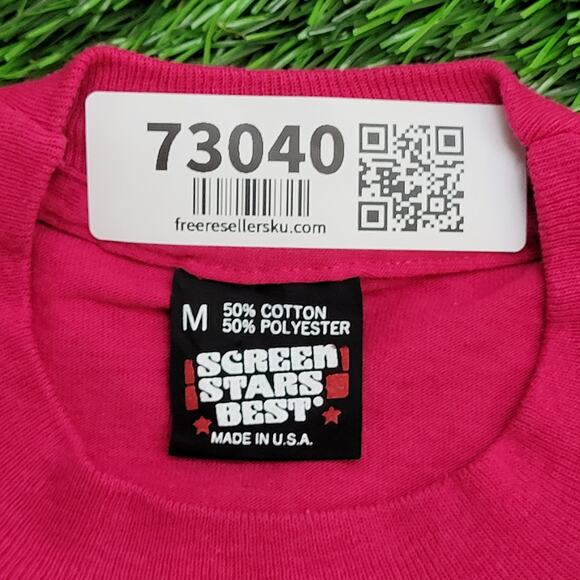 Vintage 1994 Screen-Stars Shirt Womens Medium 19x25 Pink USA - Picture 8 of 13